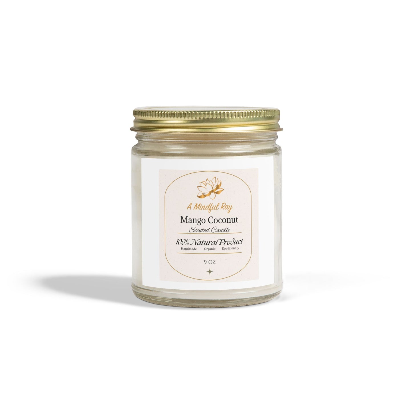 Mango Coconut Scented Candles - Natural Coconut Apricot Wax (4oz & 9oz)