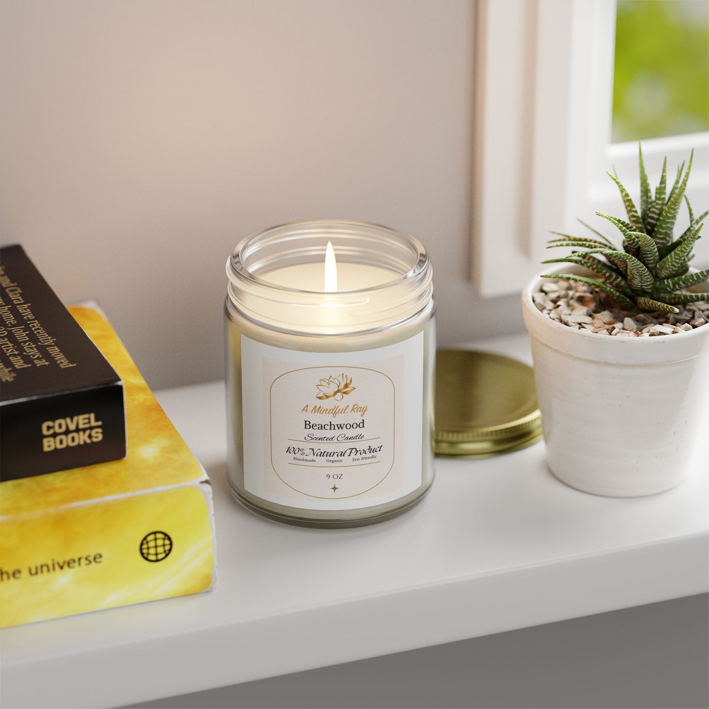 Beachwood Scented Candles - Natural Coconut Apricot Wax (4oz & 9oz)