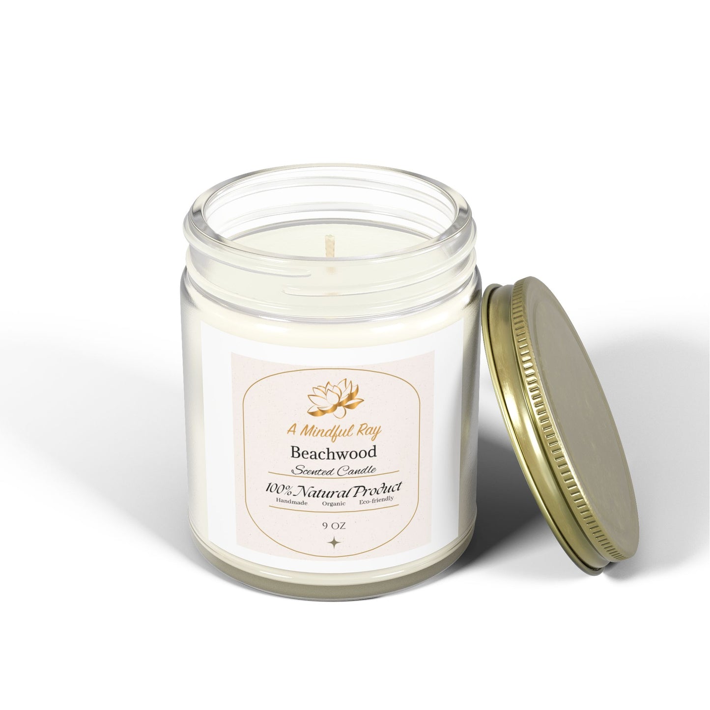 Beachwood Scented Candles - Natural Coconut Apricot Wax (4oz & 9oz)