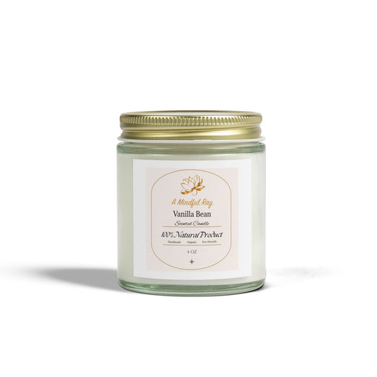 Vanilla Bean Scented Candles - Natural Coconut Apricot Wax (4oz & 9oz)