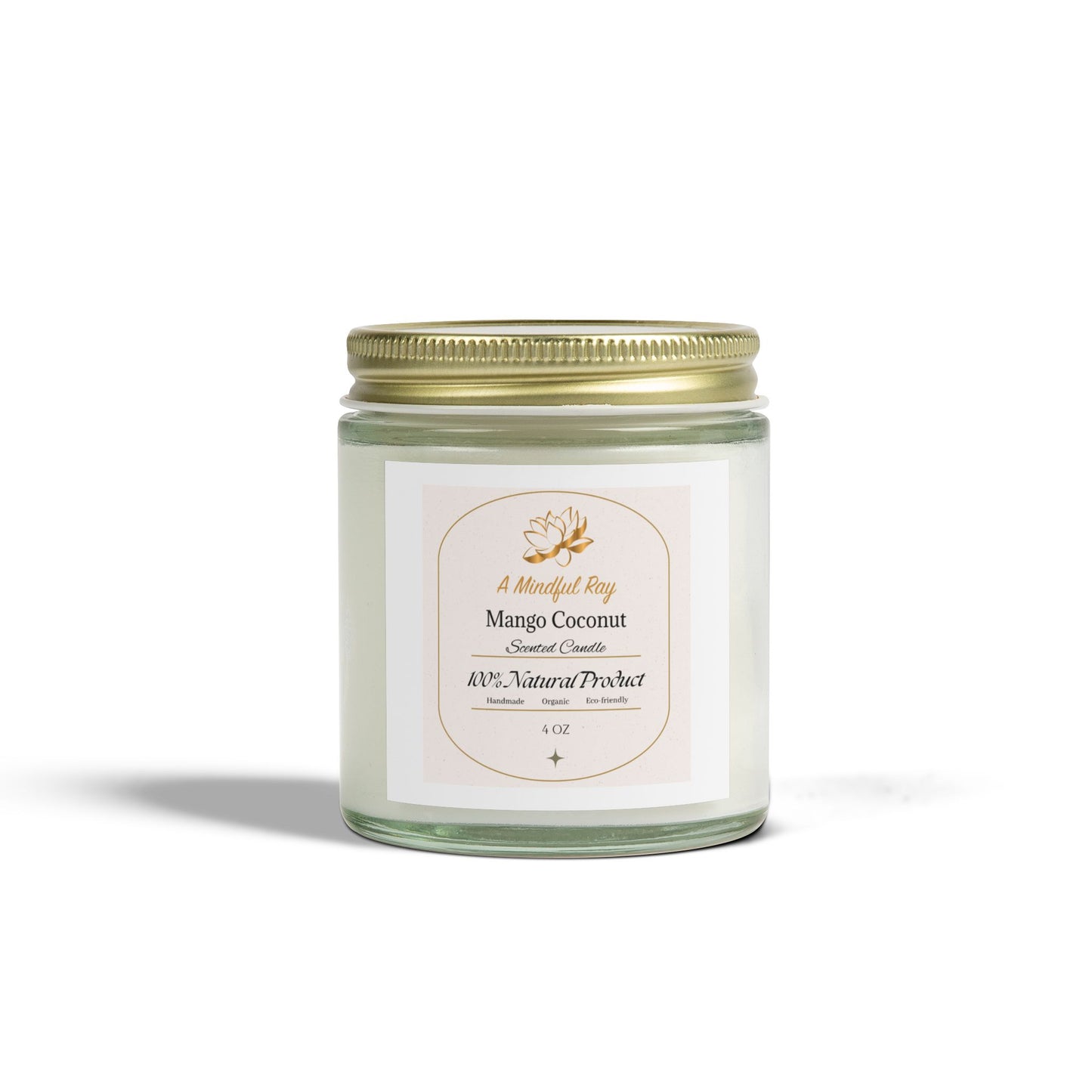Mango Coconut Scented Candles - Natural Coconut Apricot Wax (4oz & 9oz)
