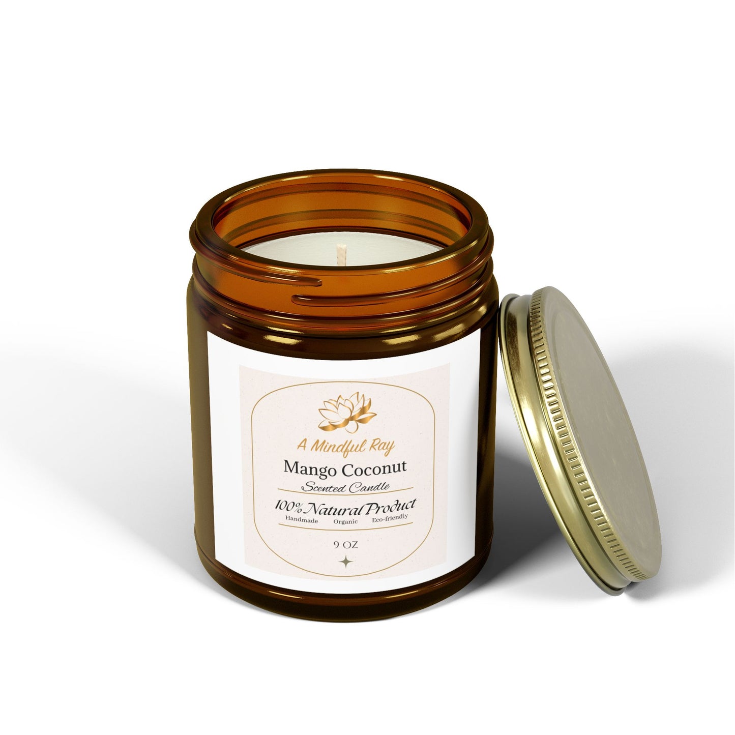 Mango Coconut Scented Candles - Natural Coconut Apricot Wax (4oz & 9oz)