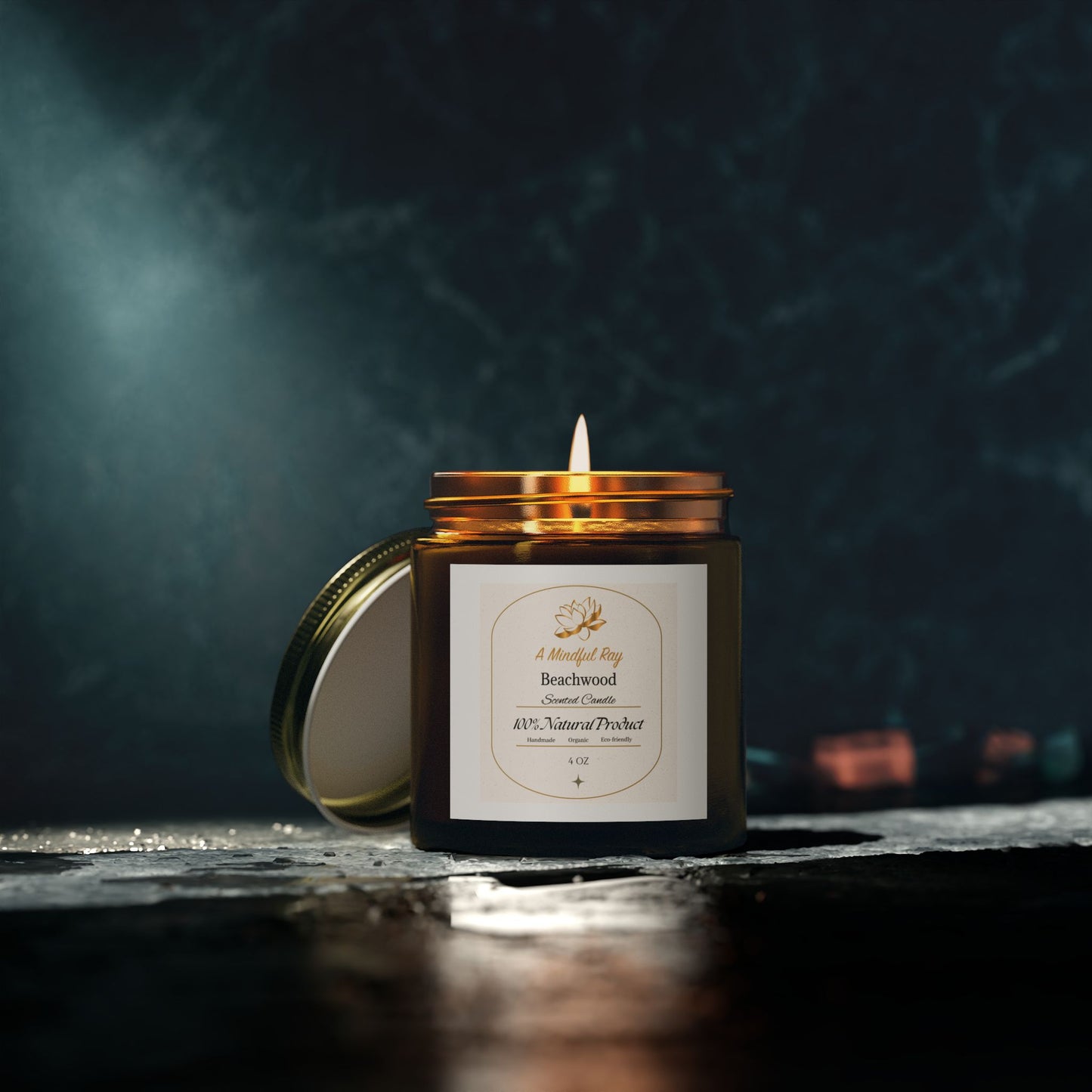 Beachwood Scented Candles - Natural Coconut Apricot Wax (4oz & 9oz)