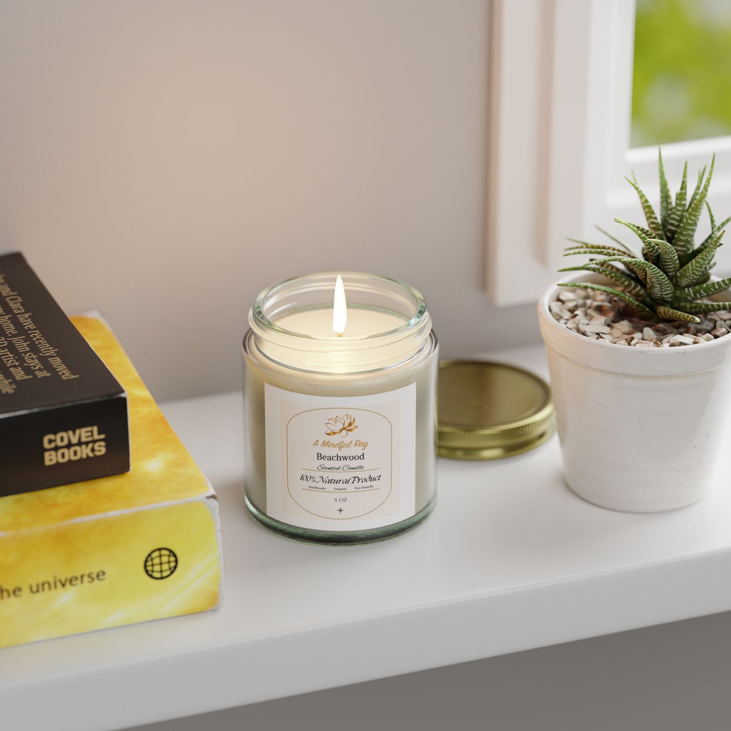 Beachwood Scented Candles - Natural Coconut Apricot Wax (4oz & 9oz)