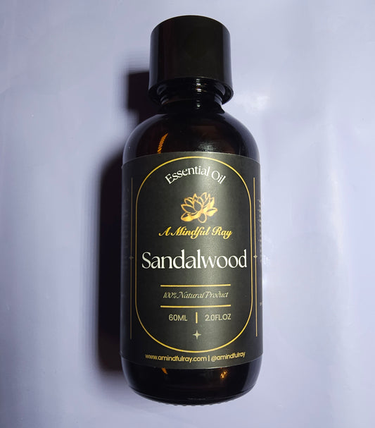 Premium Sandalwood Essential Oil, High Quality 100% Therapeutic - 60 ml - 2 oz - For Aromatherapy, Massages, Relaxation, Meditation, Yoga, Diffuser, Humidifier, DIY Soaps, Candles, Fragrances