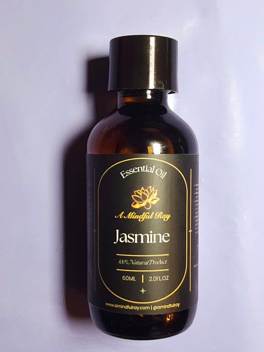 Premium Jasmine Essential Oil, High Quality 100% Therapeutic - 60 ml - 2 oz - For Aromatherapy, Massages, Relaxation, Meditation, Yoga, Diffuser, Humidifier, DIY Soaps, Candles, Fragrances