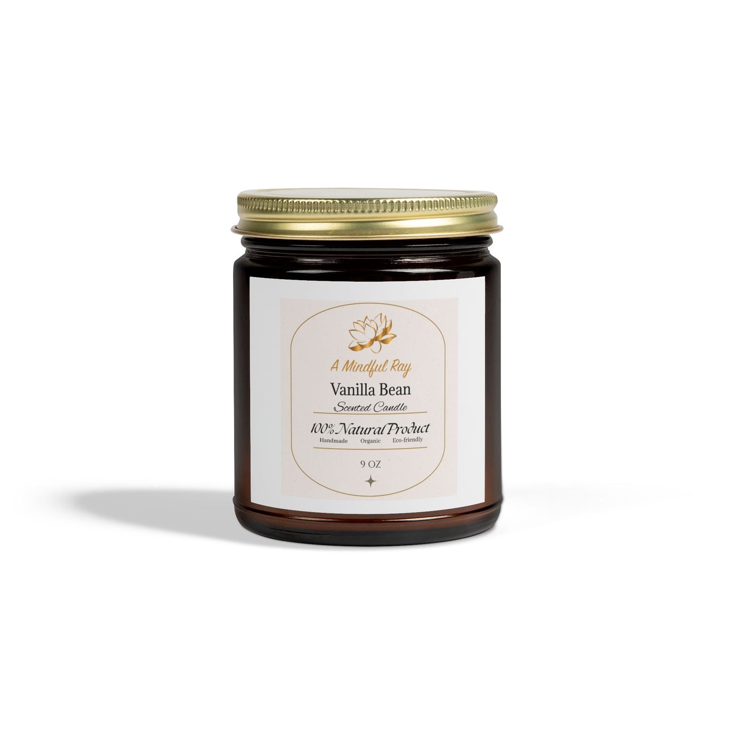 Vanilla Bean Scented Candles - Natural Coconut Apricot Wax (4oz & 9oz)
