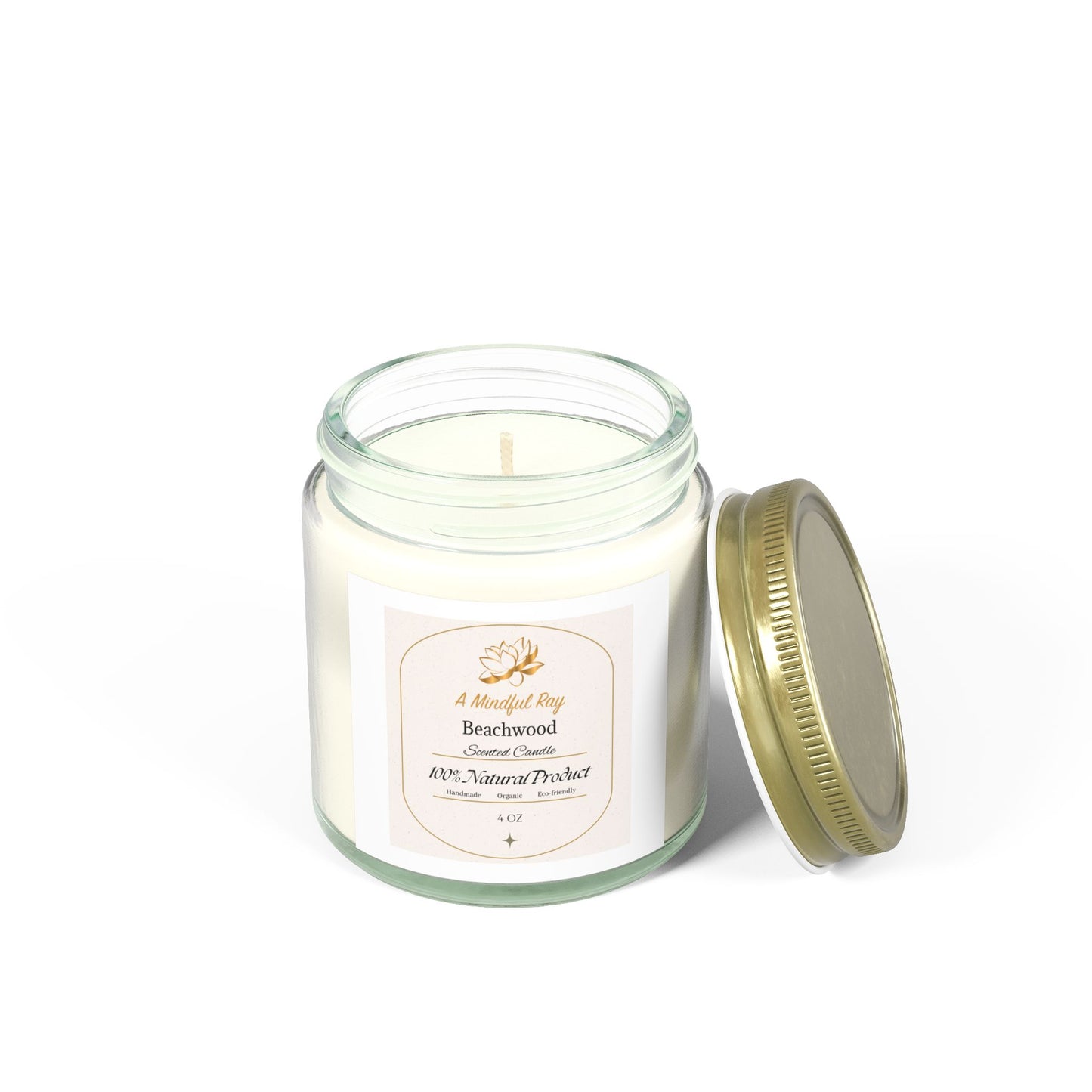 Beachwood Scented Candles - Natural Coconut Apricot Wax (4oz & 9oz)
