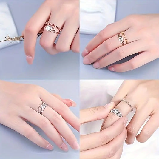 Elegant Women's Ring - Willow Leaf Moissanite, 1.2ct D Color VVS1 Clarity, Engagement Ring, Beautiful Gift, 925 Sterling Silver