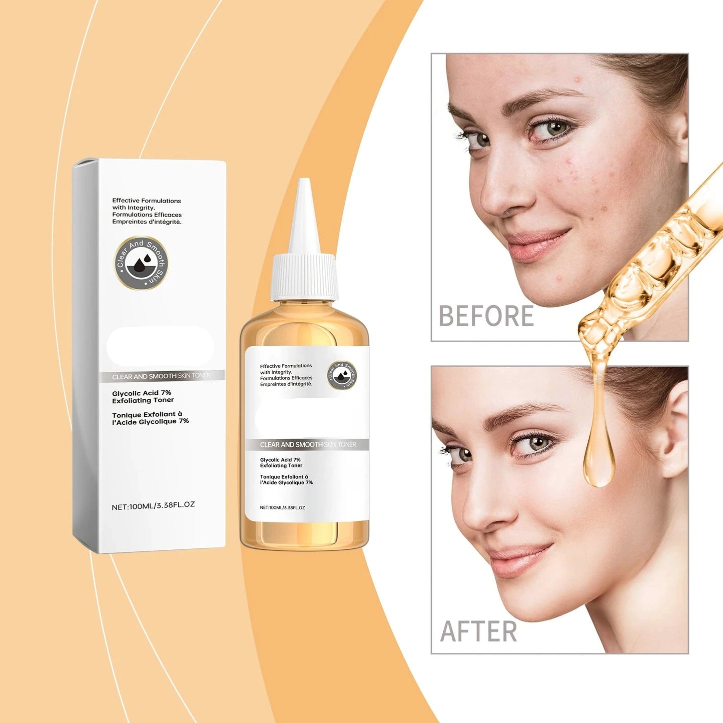 7% Glycolic Acid Toner - Facial Skin Repair, Skin Lightening, Firming, and Moisturizing