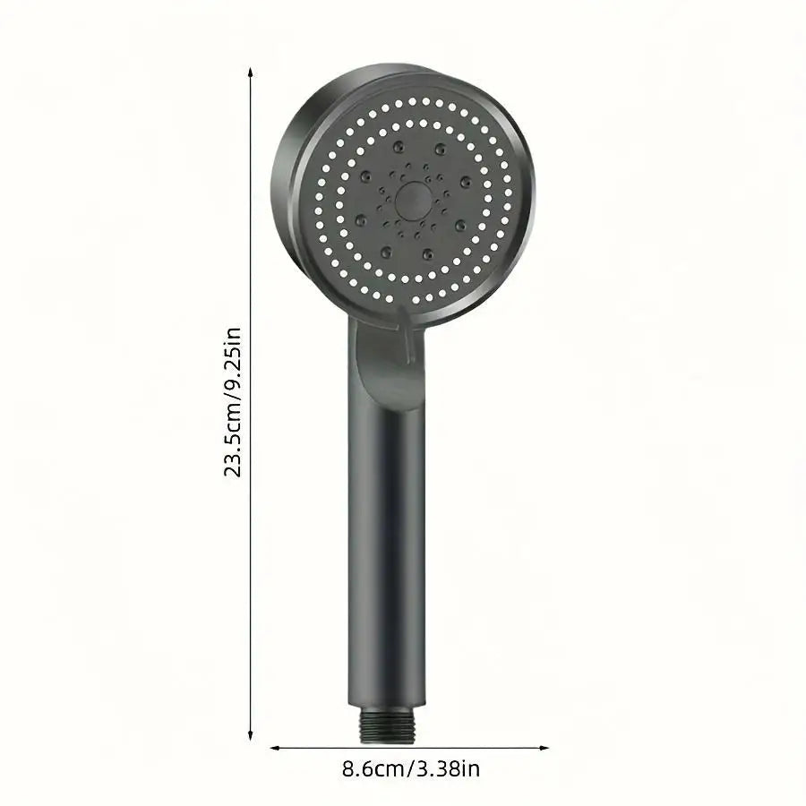 Pressurized Black Shower Head - Handheld Bathroom Shower Head, Adjustable Water Shower Head, 3 Hole-free Fixed Shower Holder
