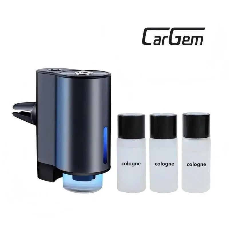Car Air Freshener Diffuser - 3-Fragrance Compartments, Waterless, 3x10ML, Adjustable Fragrance, 360° Coverage, Natural Cologne Refills