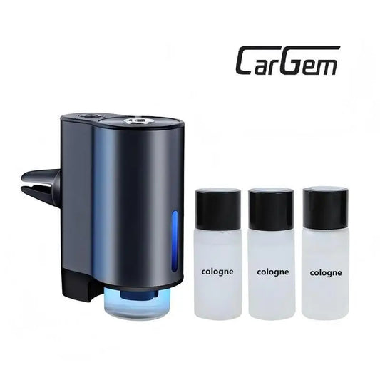 Car Air Freshener Diffuser - 3-Fragrance Compartments, Waterless, 3x10ML, Adjustable Fragrance, 360° Coverage, Natural Cologne Refills