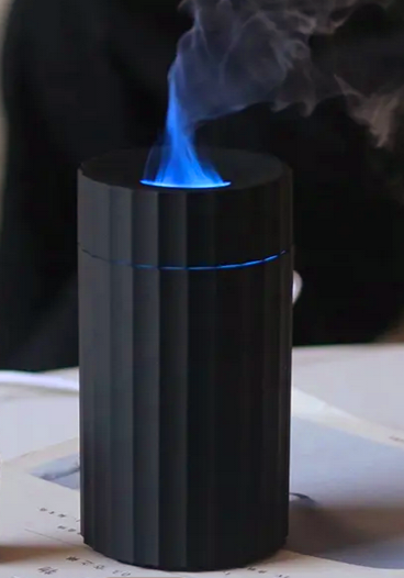 Silent Portable Flame Aromatherapy Diffuser, 9 colors/3 settings, Calming/Relaxing, Car Multicolor Fire Led Ultrasonic Cool Mist Essential Oils Flame Humidifier, Night Lamp/Travel Oil Diffuser, Diffusion Range 500sq ft w/ Timer/Auto Off Protection